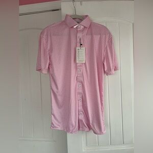 Classic Pink Checkered Men's Shirt Size Medium
